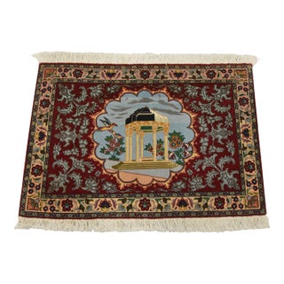 Tabriz Rug 2’1” X 3’1” Red Wool Vintage Traditional Hand-Knotted Carpet For Sale