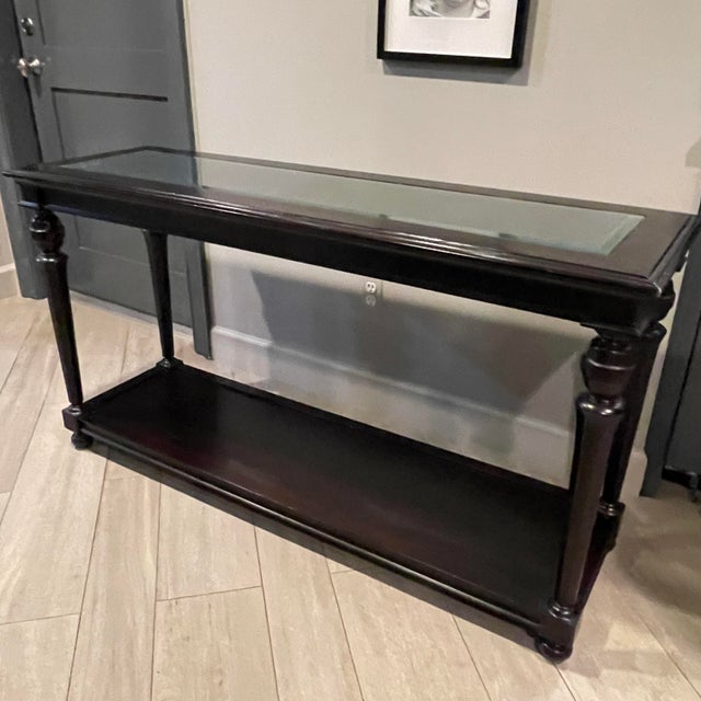 Restoration Hardware Console Table With Caned Top Chairish