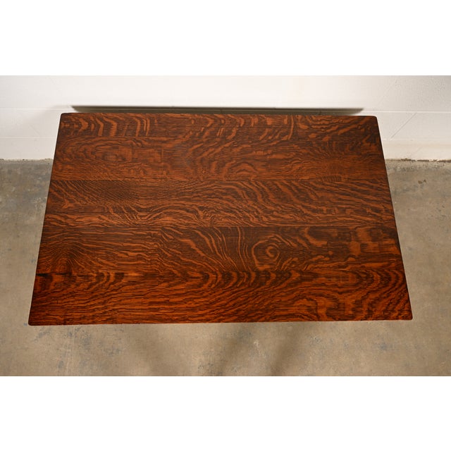 Brown L. & J. G. Stickley Antique Mission Oak Arts & Crafts Coffee Table, Circa 1910 For Sale - Image 8 of 13