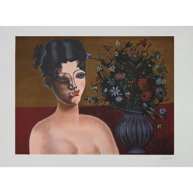 Ragazza con vaso di fiori is an original Contemporary Artwork realized by Franco Gentilini in the 1980s. Original...