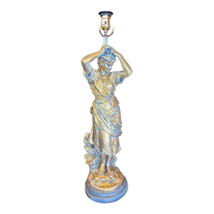1960s Reproduction Auguste Moreau "Girl Dressing Her Hair" Table Lamp