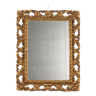 Mirror in Wood and Gilded Pastiglia For Sale