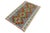 Tribal Tribal Turkish Kilim Beige Blue Hand-Woven Wool Rug For Sale - Image 3 of 9