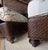 Wood A Pair, Hickory Chair Lounge Chairs and Ottomans by Mark Hampton, Custom Upholstered in Colefax & Fowler For Sale - Image 7 of 18