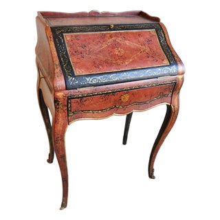 Late 20th Century Louis XV Leather Wrapped Ladies Desk by Theodore Alexander For Sale