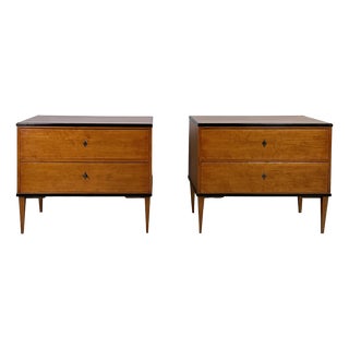 German Biedermeier Style Chests of Drawers in Wood with Black Edges, 1930s, Set of 2 For Sale