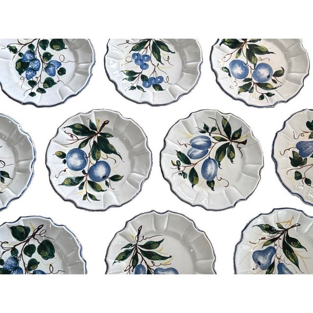 Rustic Italian Faience Plates — Set of 12 For Sale - Image 3 of 10