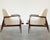Mid 20th Century Ib Kofod-Larsen Style Modern Lounge Chairs in Walnut & Bouclé, C. 1950s For Sale - Image 5 of 11