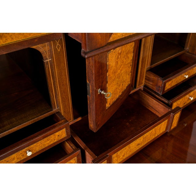 Wood 19th Century French-Polished Mahogany Secretary Desk For Sale - Image 7 of 14