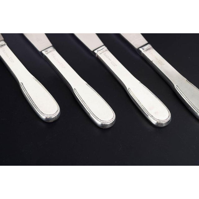 Lunch Knives in Sterling Silver and Stainless Steel by Evald Nielsen, 1930s, Set of 4 For Sale - Image 3 of 6