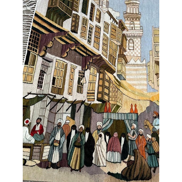 Mid-Century Tunisian Hand Woven Tapestry, 1960s For Sale - Image 4 of 18