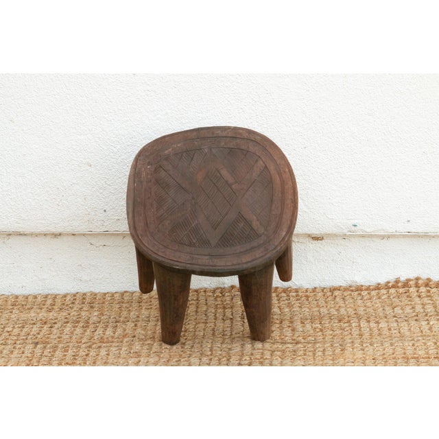Vintage Carved Nupe Side Table For Sale In Los Angeles - Image 6 of 7