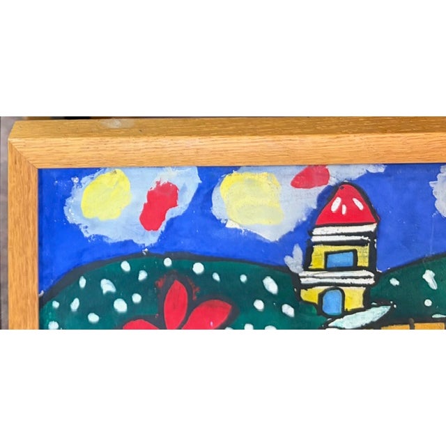 Vintage Folk Art Cuban Painting, Signed For Sale - Image 4 of 7
