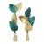 Vintage Italian Tole Gold Leaf Table Lamp Finials. Brilliant Gold and Green, a Pair. For Sale