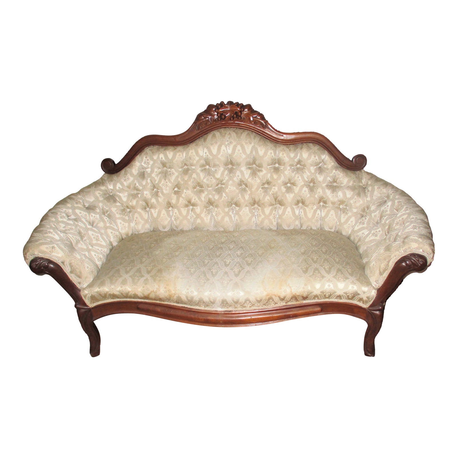 Late 19th Century Antique Victorian Ornate Heavily Carved Walnut