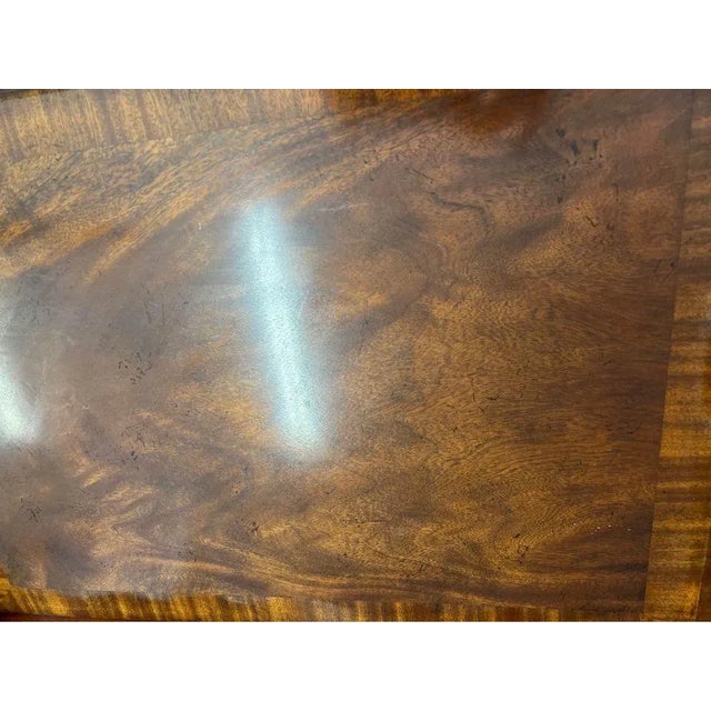 Wood Antique Folding Flame Mahogany Inlaid Butler’s Tray Table. For Sale - Image 7 of 10