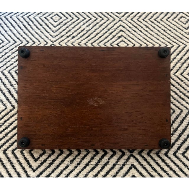 Mid 20th Century Mid 20th Century Wood and Leather Desk Jewelry Tray Organizer Equestrian Style For Sale - Image 5 of 6