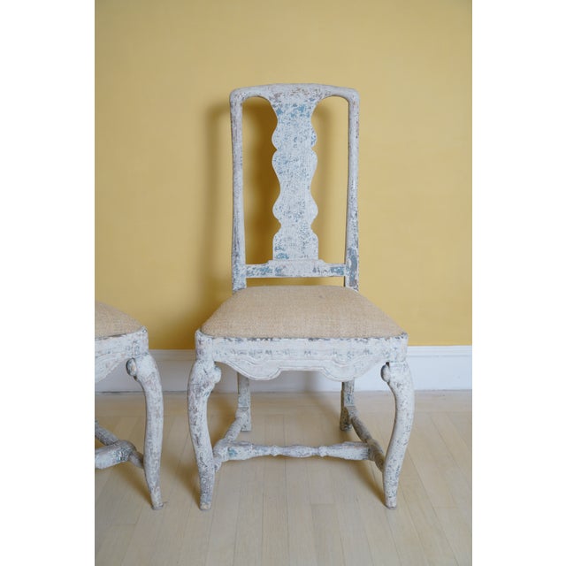 Wood 18th Century Swedish Rococo Side Chairs - Set of 2 For Sale - Image 7 of 14