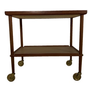 Mid 20th Century Soberg Mobler Danish Mid-Century Modern Walnut 2-Tier Bar Cart For Sale