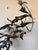 Modern Curtis Jere “Flying Birds” Brutalist Torch-Cut Metal Floor Sculpture on Pedestal/ Sold For Sale - Image 4 of 12