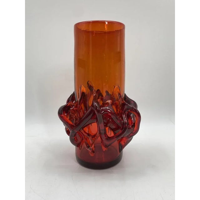 Handmade Flower Vase by Jerzy Słuczan-Orkusz für Krakowski Instytut Szkła, Poland, 1970s For Sale - Image 12 of 12