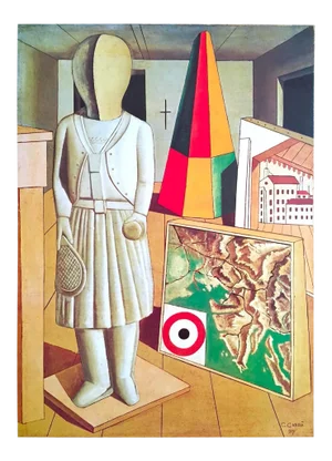 Carlo Carra Vintage 1980 Dumont Art Calendar Collector's Lithograph Print Poster " Musametafisica " 1917