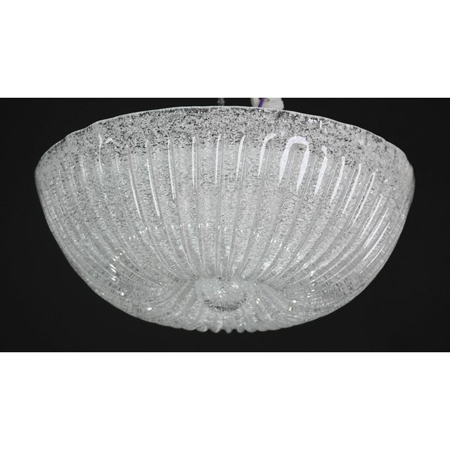 Glass Italian Midcentury Murano Glass Flush Mount Light Barovier Style, 1970s For Sale - Image 7 of 13