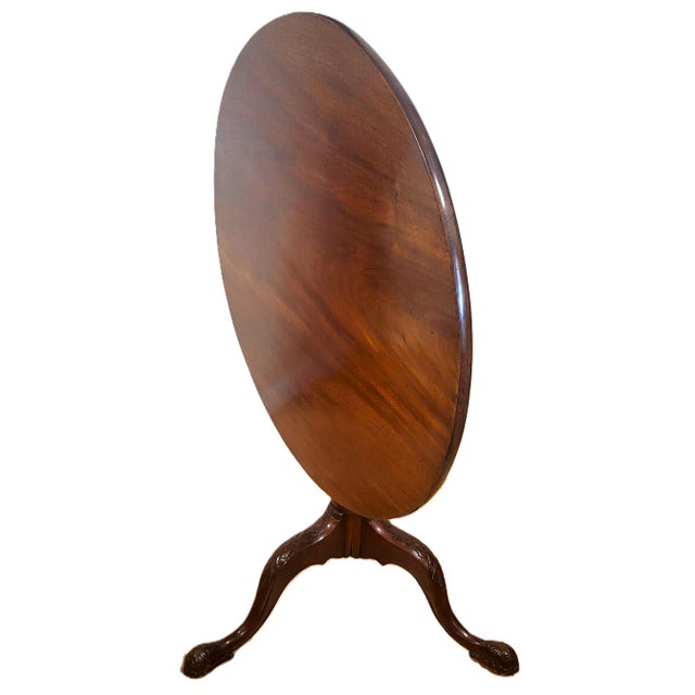 American 19th C American Mahogany Chippendale Round Tripod Tilt-Top Tea Table For Sale - Image 3 of 18