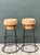 Vintage Cork and Metal Bar Stools - A Pair For Sale - Image 10 of 12