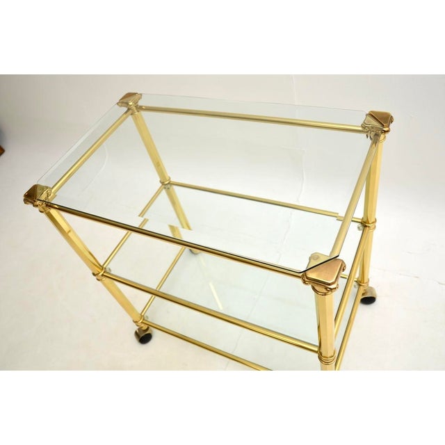1970s Vintage French Brass Drinks Trolley, 1970s For Sale - Image 5 of 9