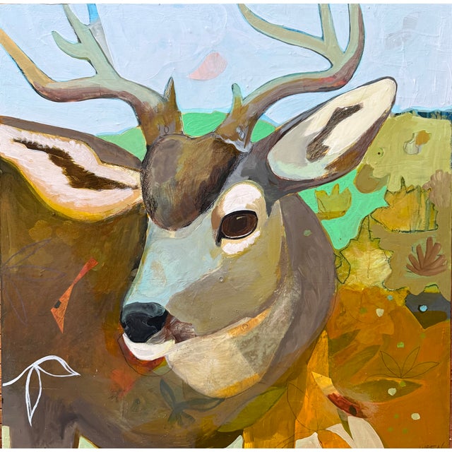 “Buck Beauty” a Deer Painting by LWren Walraven For Sale - Image 10 of 13
