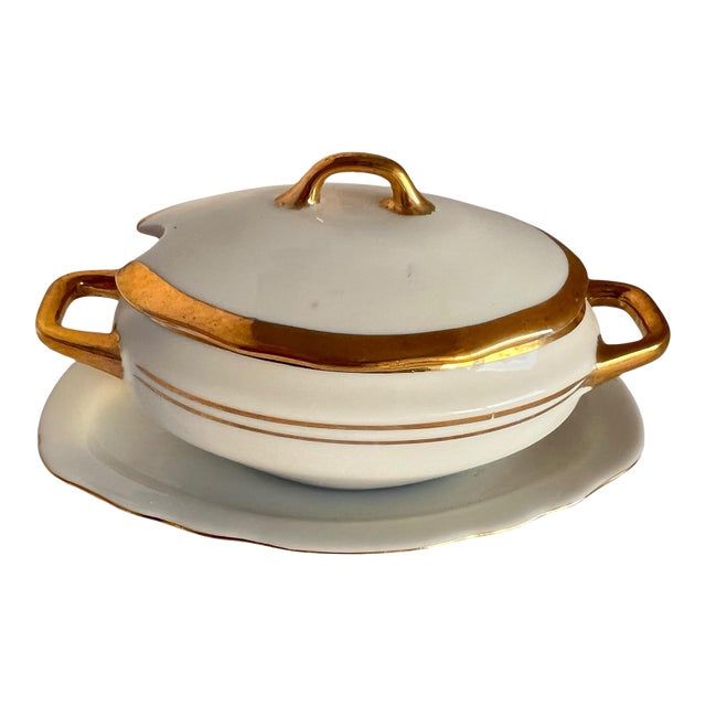 1960s Porcelain Empire Tureen Miniature Sauce Bowl, Made in Japan For Sale