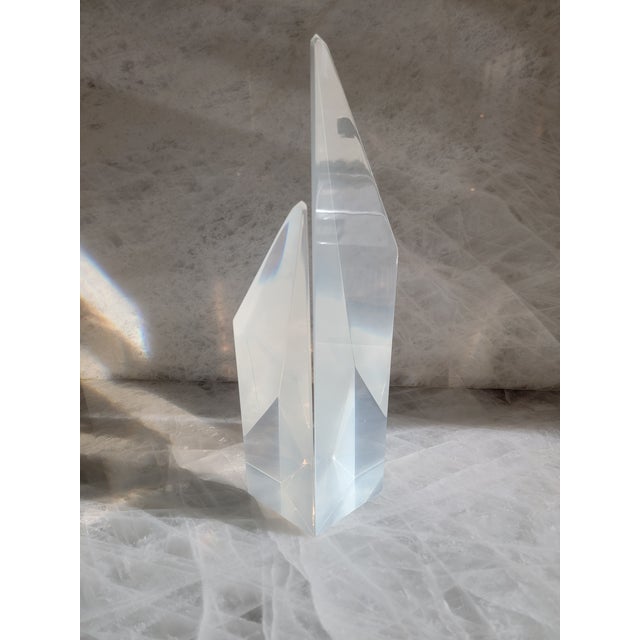 Vintage Mid-Century Tall Lucite Sculptural Objects / Bookends - A Pair For Sale - Image 9 of 10