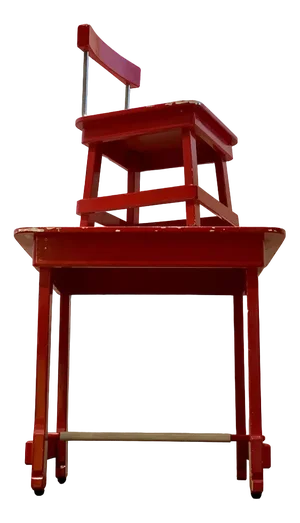 Italian Nursery School Desk with Chair, 1950s, Set of 2