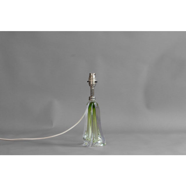Green Glass Table Lamp, 1960s For Sale - Image 4 of 8