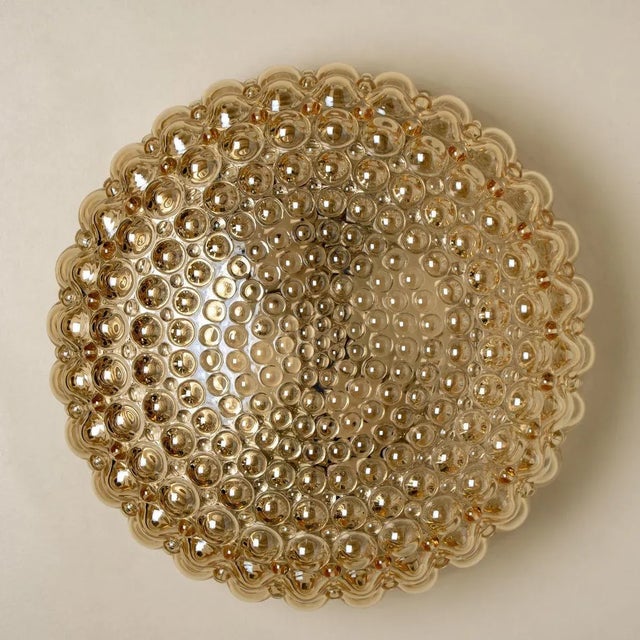 Amber Glass Wall Lights by Helena Tynell for Glashütte Limburg, Set of 2 For Sale - Image 15 of 16