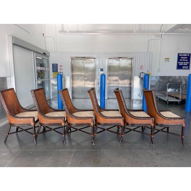 2000 - 2009 Palm Beach Double Cane Rattan Dining Chairs by Artistica, Set of 6 | Naples Style For Sale - Image 5 of 12