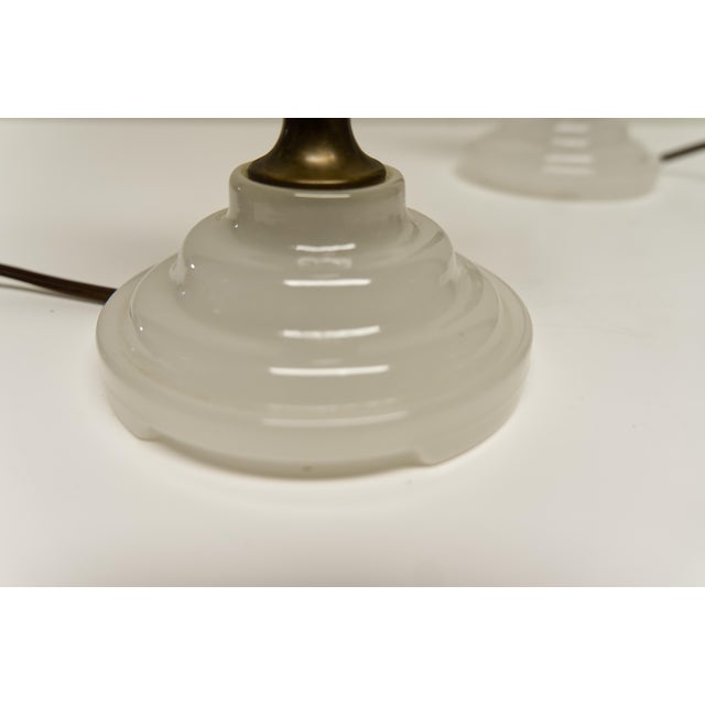 Small Brass Urn Table Lamps With Opal Glass Bases a Pair For Sale In Louisville - Image 6 of 7