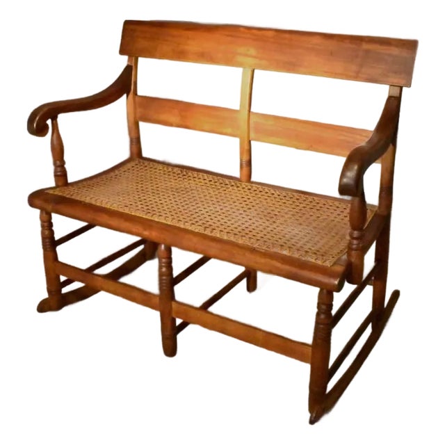 Late Federal So-Called Mammy's Bench With Rockers, Ca. 1835 For Sale