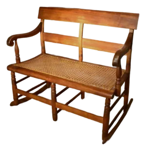 Late Federal So-Called Mammy's Bench With Rockers, Ca. 1835