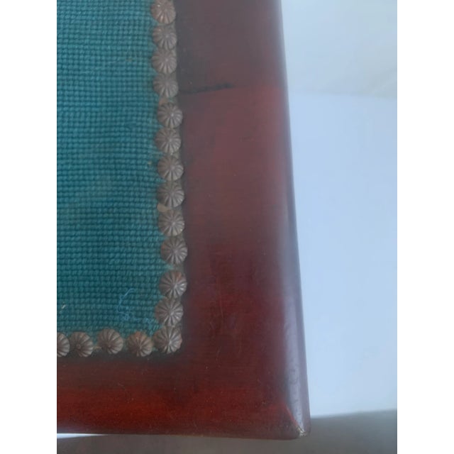 American Antique Stool With Needlepoint Seat For Sale - Image 3 of 6