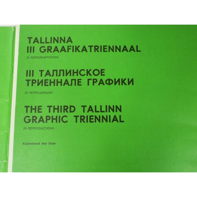 1977 Third Tallinn Graphic Triennial portfolio of 22 lithographs from the 3 Soviet Baltic republics, Estonia, Latvia and...