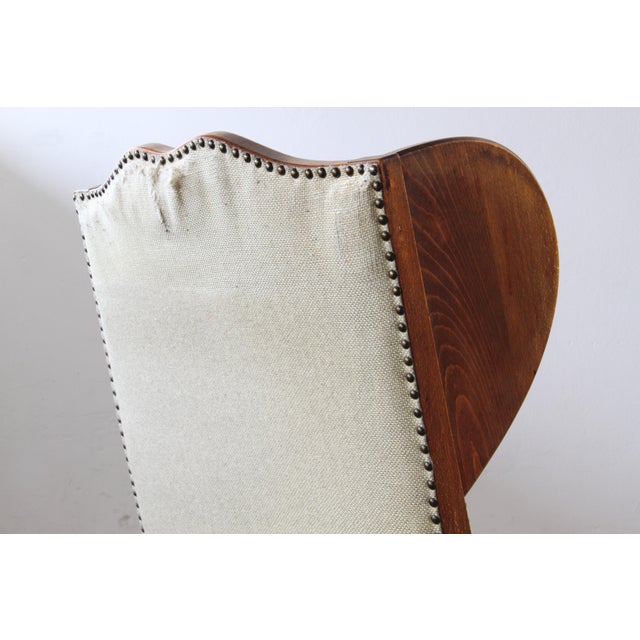 Vintage Oak Wingback Armchair, Denmark, 1930s For Sale - Image 13 of 18
