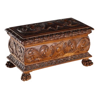 Neo-Renaissance Walnut Casket For Sale