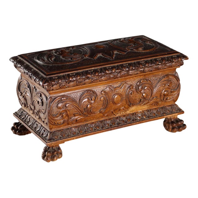 Neo-Renaissance Walnut Casket For Sale