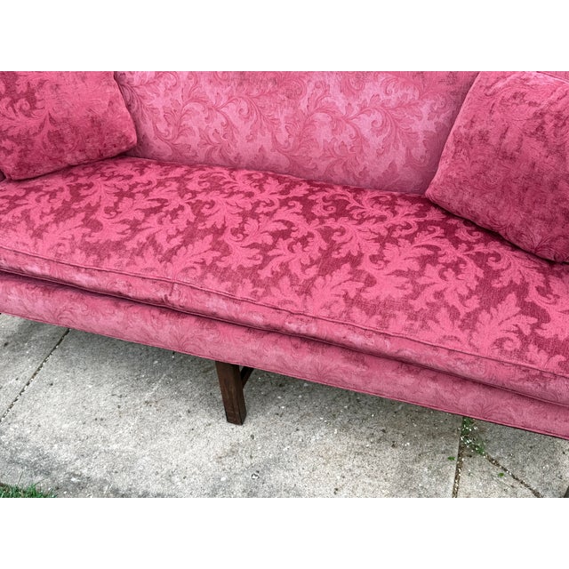 Raspberry Red Late 20th Century Chippendale Style Camelback Sofa For Sale - Image 8 of 14