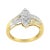 Crafted in lustrous 10k gold, this bypass ring showcases a dazzling round diamond cluster. Soft alternating yellow and...