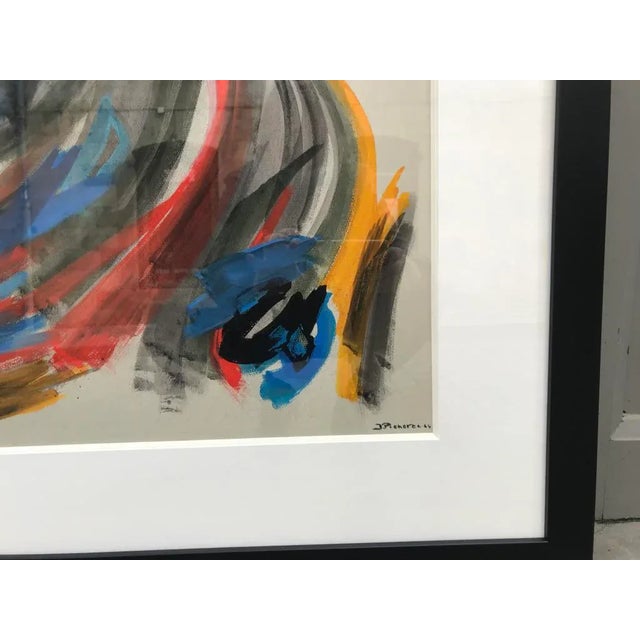 Very nice and large gouache on paper by James Pichette. Signed lower right and dated 64. Style: Abstraction Condition:...