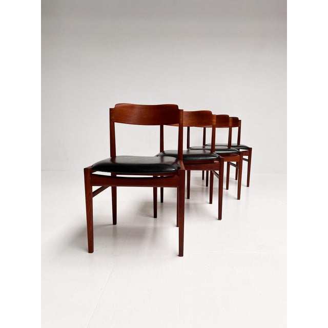 Mid-Century Modern Mid-Century Danish Dining Chairs attributed to Henning Kjærnulf for Korup Stolefabrik, 1960s, Set of 4 For Sale - Image 3 of 18