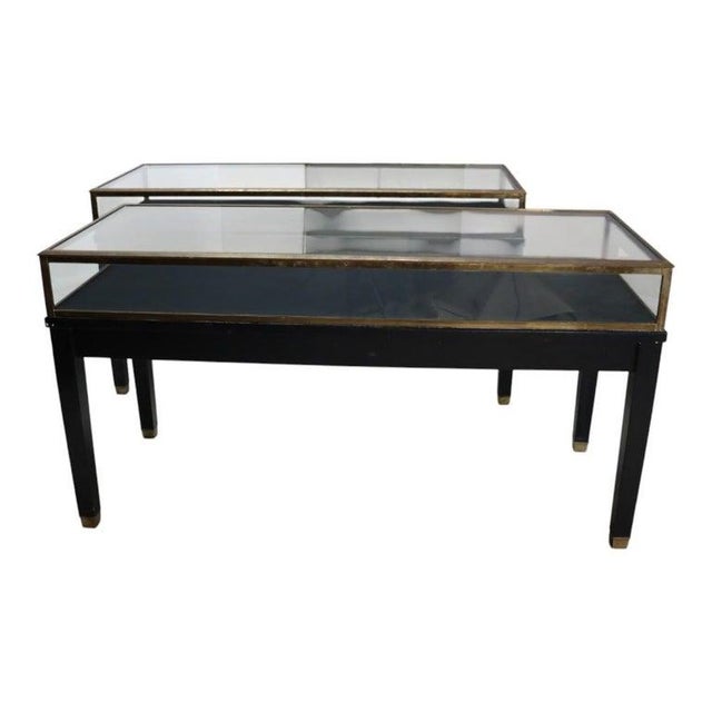 Two Russel Built Ny Ebonized & Brass Locking Lift Top Retail Display Cases C1930 For Sale - Image 15 of 18